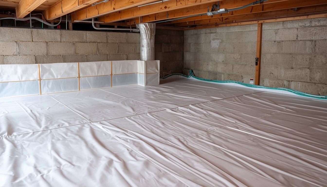 vapor barrier installed under house