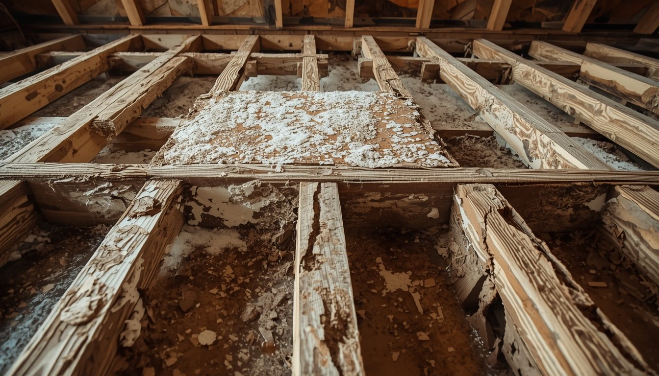 professional inspecting crawl space moisture
