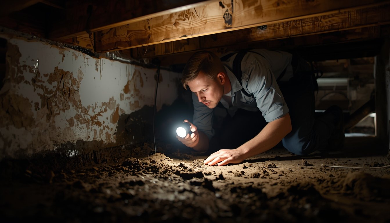 damp subfloor in crawl space
